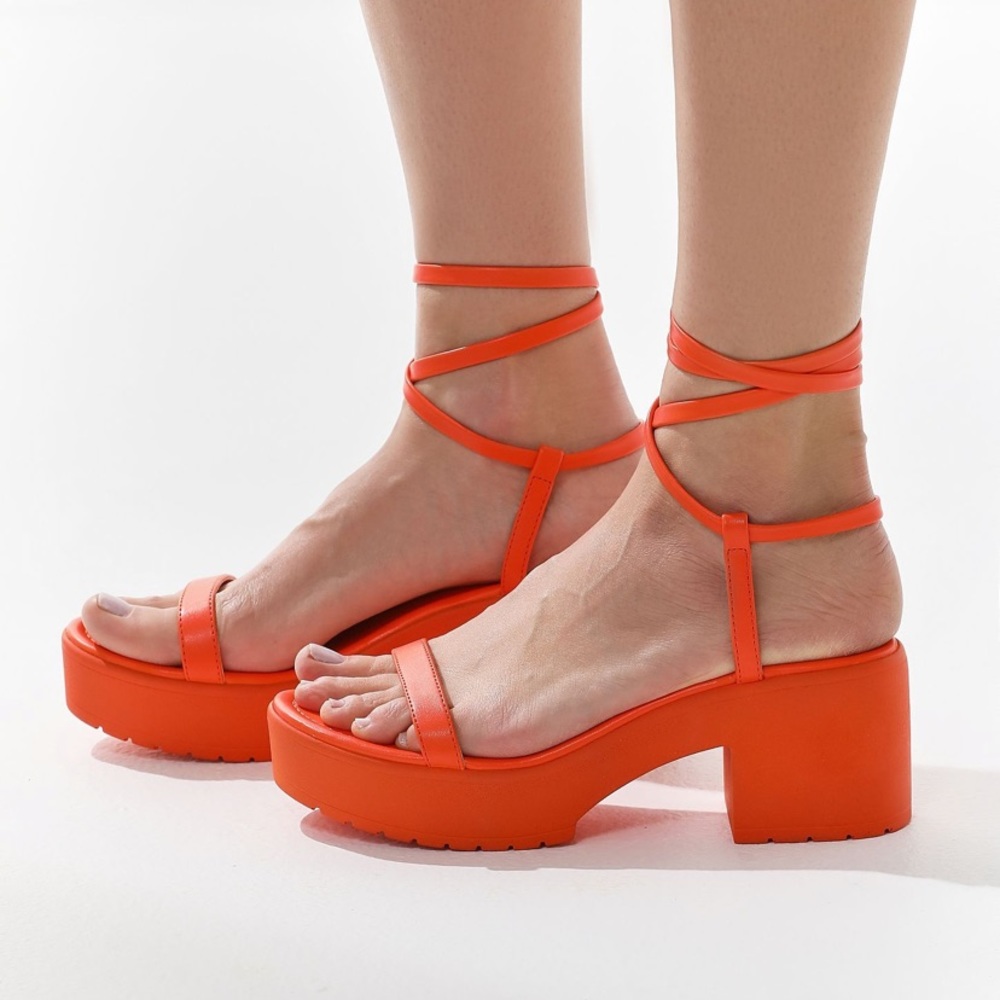 Urban Outfitters Orange Platform Heels
